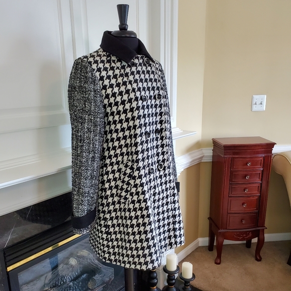 EXPRESS Multi Pattern Houndstooth Coat - Picture 2 of 8